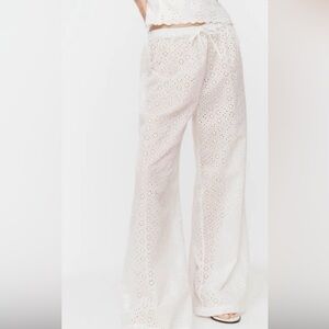 Reformation Olina White Eyelet Pants